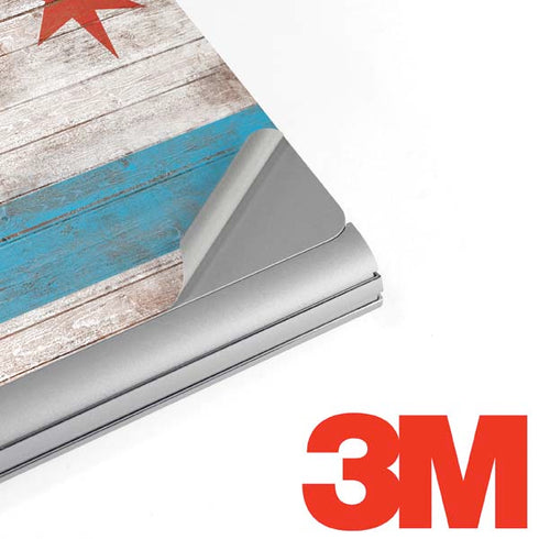 Chicago Flag Dark Wood Surface Book 2 13.5in Skin